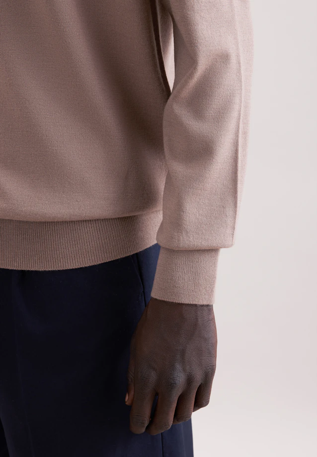 Rundhals Pullover  , Uni in Braun |  Seidensticker Onlineshop