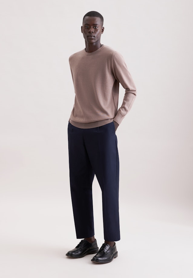 Regular Pullover Uni in Braun |  Seidensticker Onlineshop