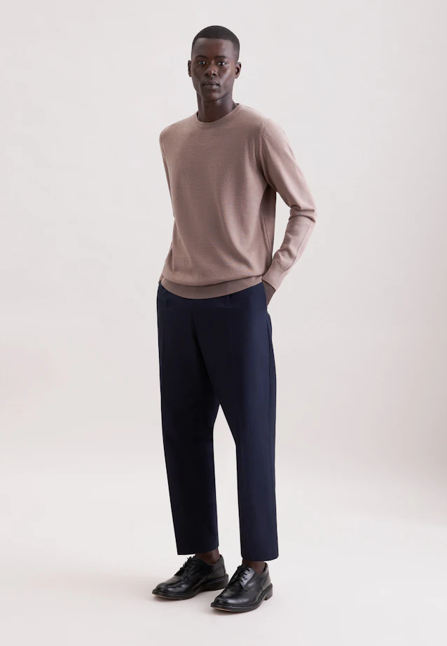 Rundhals Pullover  , Uni in Braun |  Seidensticker Onlineshop
