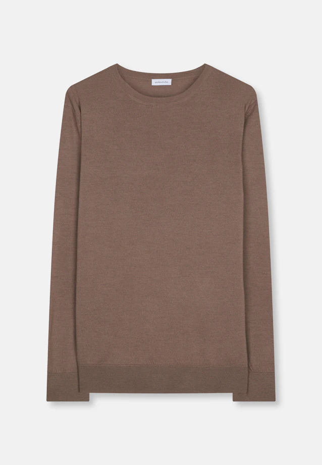 Rundhals Pullover  , Uni in Braun |  Seidensticker Onlineshop