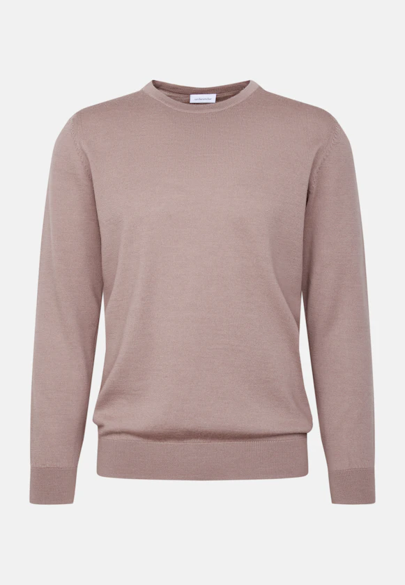 Rundhals Pullover  , Uni in Braun |  Seidensticker Onlineshop