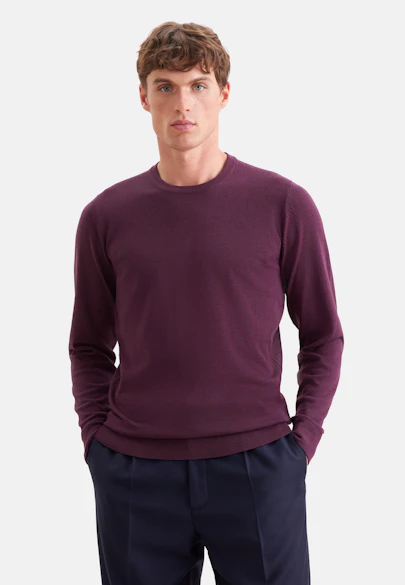 Rundhals Pullover  , Uni in Rosa |  Seidensticker Onlineshop