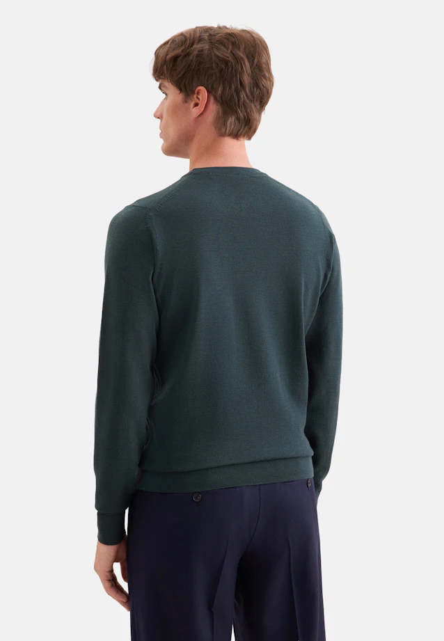 Regular Pull-over Uni in Vert |  Seidensticker Onlineshop