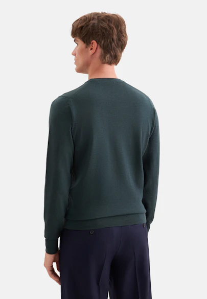 Round neck Pullover  , Uni in Green |  Seidensticker Onlineshop