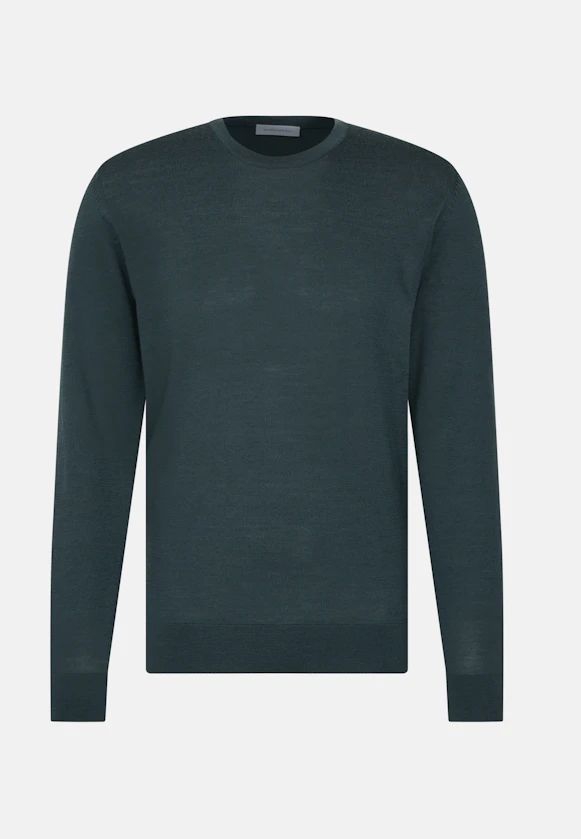 Rundhals Pullover  , Uni in Grün |  Seidensticker Onlineshop