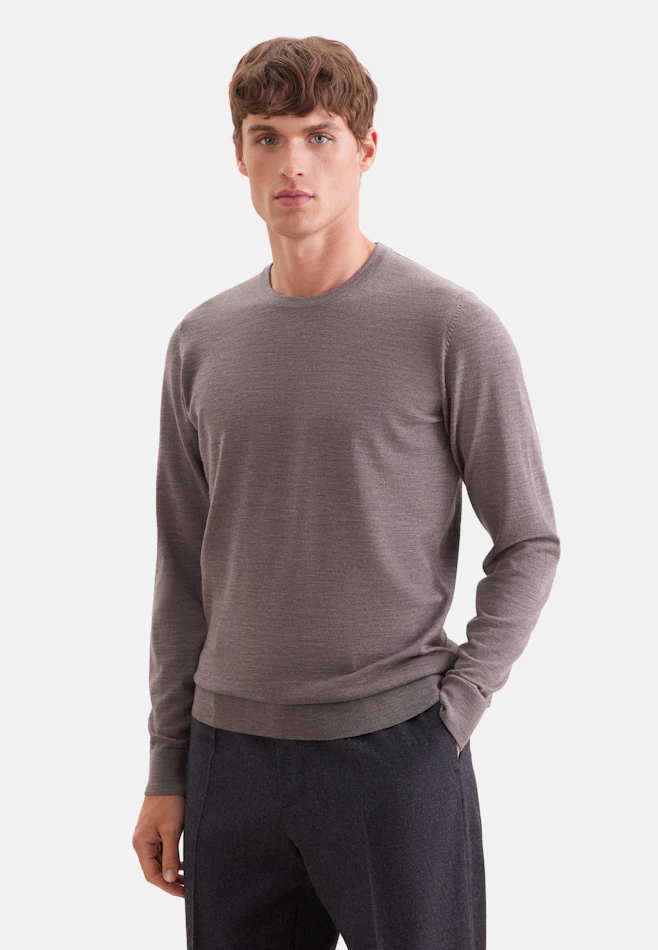 Rundhals Pullover  , Uni in Hellblau | Seidensticker Onlineshop