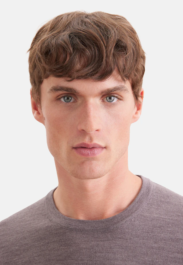 Round neck Pullover  , Uni in Braun |  Seidensticker Onlineshop