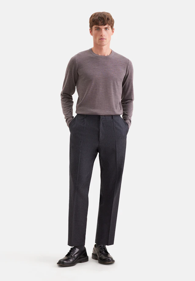 Regular Pull-over Uni in Bleu Clair |  Seidensticker Onlineshop