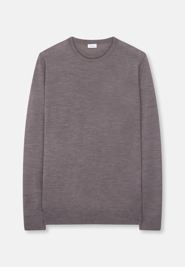 Round neck Pullover  , Uni in Braun |  Seidensticker Onlineshop
