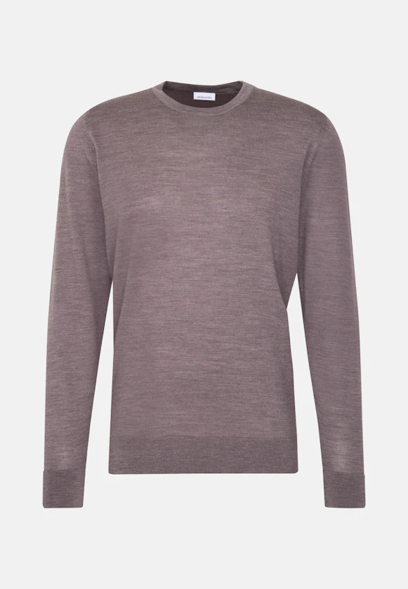 Round neck Pullover  , Uni in Braun |  Seidensticker Onlineshop