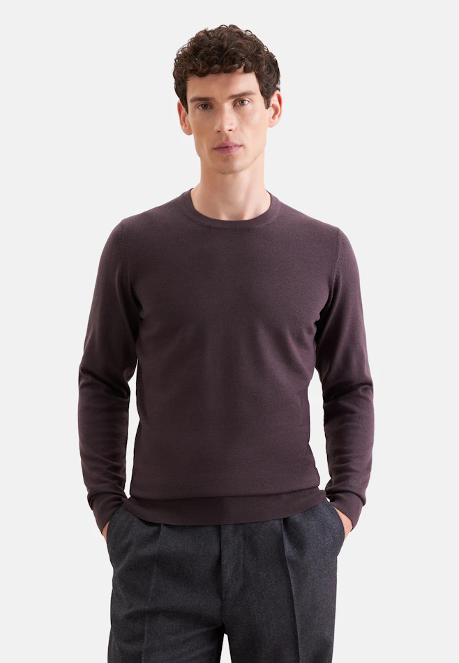 Rundhals Pullover  , Uni in Braun | Seidensticker Onlineshop