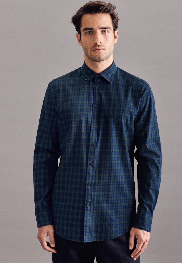 Regular Casual Shirt Check in Green |  Seidensticker Onlineshop