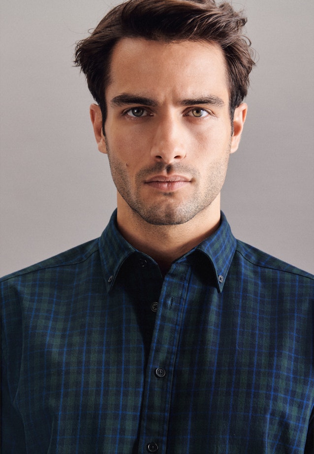 Regular Casual Shirt Check in Green |  Seidensticker Onlineshop