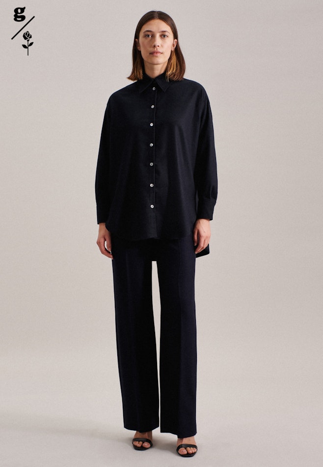 Flannel Long Blouse in Dark Blue | Seidensticker online shop