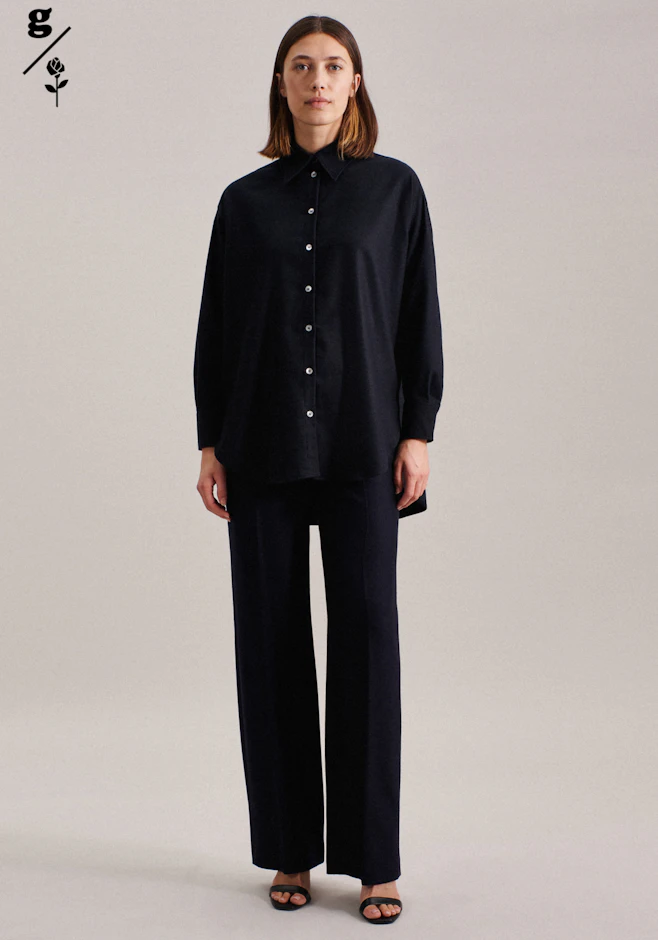 Longbluse Uni in Dunkelblau | Seidensticker Onlineshop