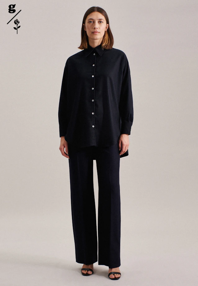 Longbluse Uni in Dunkelblau |  Seidensticker Onlineshop