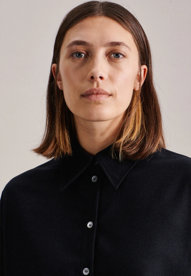 Longbluse Uni in Dunkelblau |  Seidensticker Onlineshop