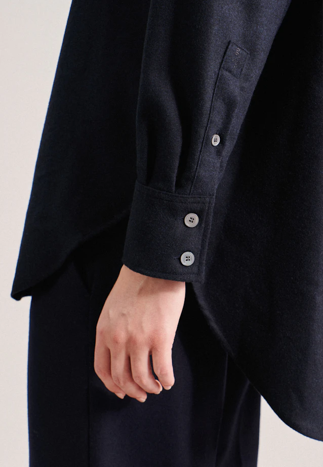 Longbluse Uni in Dunkelblau |  Seidensticker Onlineshop