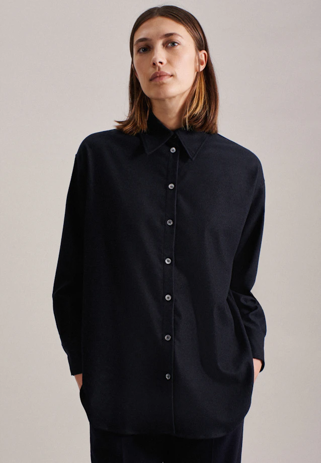 Longbluse Uni in Dunkelblau |  Seidensticker Onlineshop