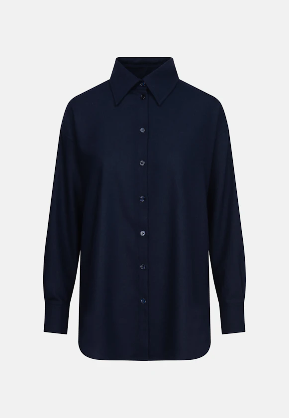 Longbluse Uni in Dunkelblau |  Seidensticker Onlineshop