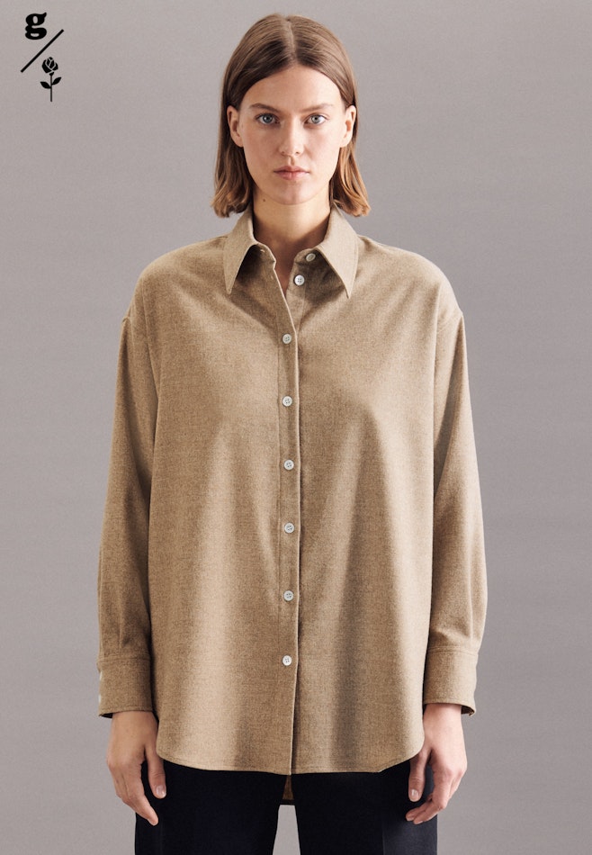 Flannel Long Blouse in Brown | Seidensticker online shop