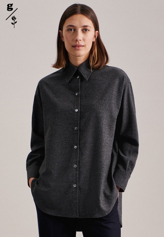 Flannel Long Blouse in Grey | Seidensticker online shop