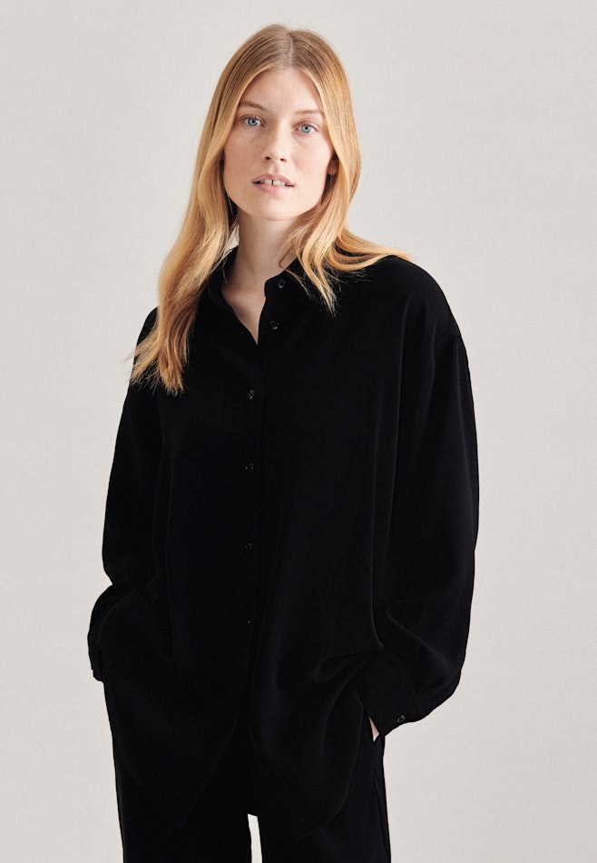 Twill Long Blouse in Black | Seidensticker online shop