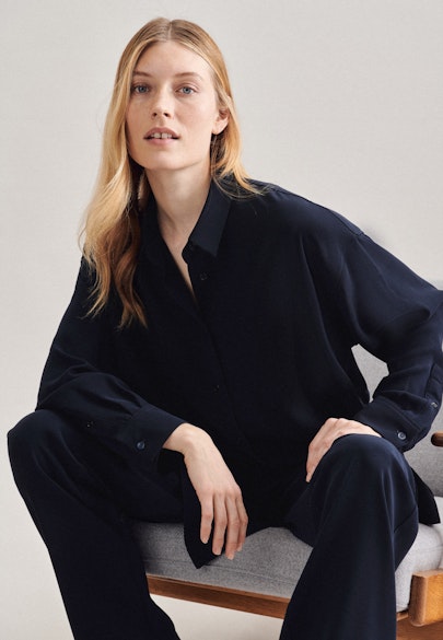 Long Blouse Uni in Dark Blue |  Seidensticker Onlineshop