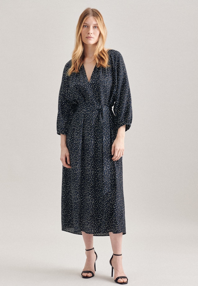 Krepp Maxi Kleid in Mittelblau |  Seidensticker Onlineshop
