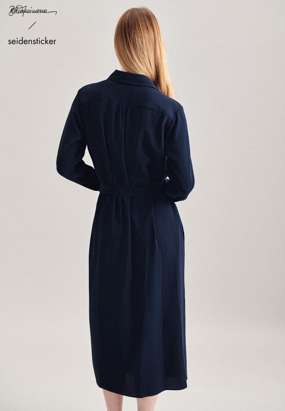 Twill Maxi Kleid in Dunkelblau | Seidensticker Onlineshop