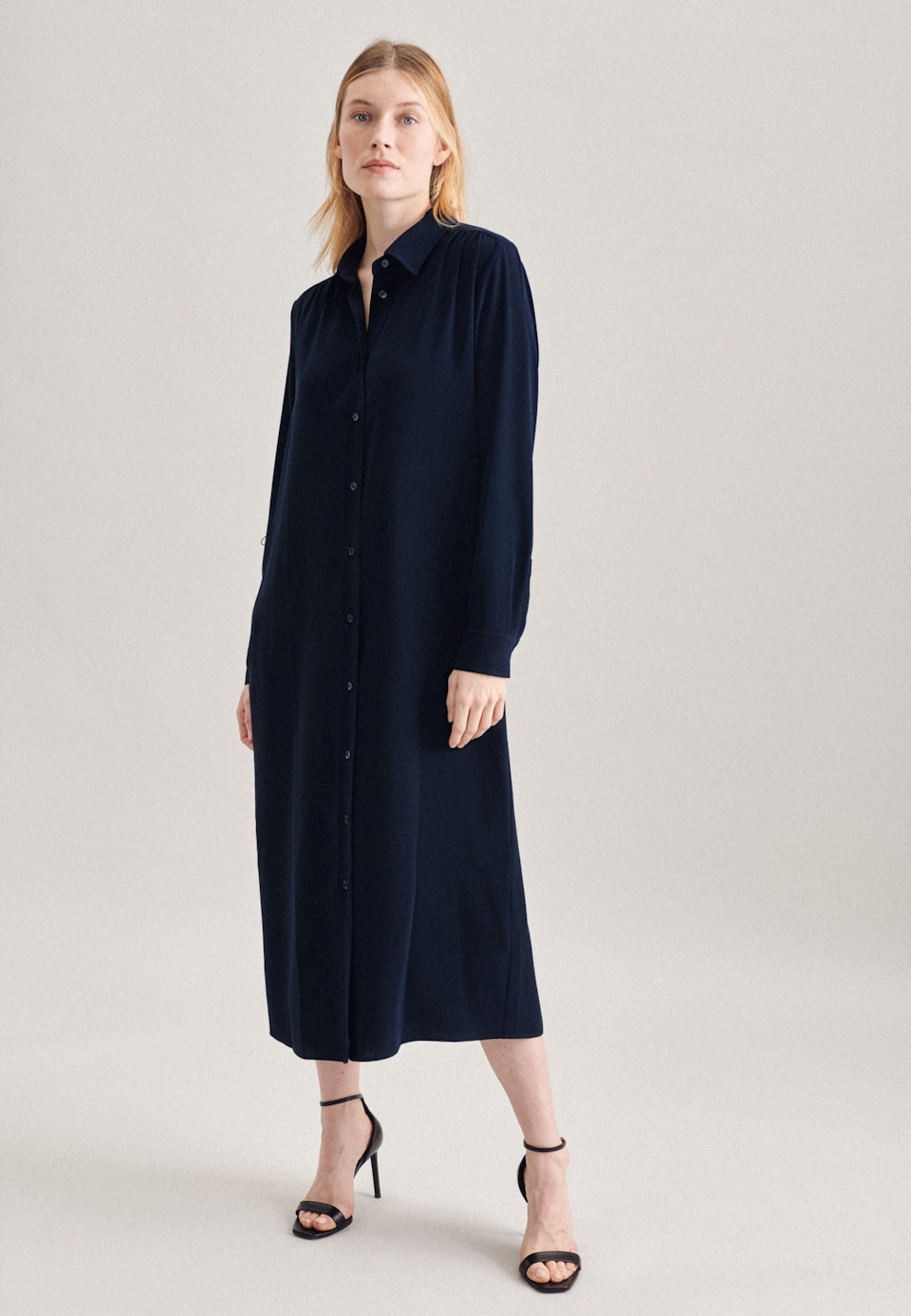 Twill Maxi Kleid in Dunkelblau | Seidensticker Onlineshop