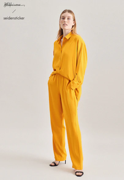 Regular fit Hose Uni in Gelb |  Seidensticker Onlineshop