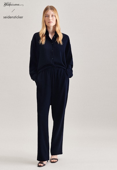 Regular fit Hose Uni in Dunkelblau |  Seidensticker Onlineshop