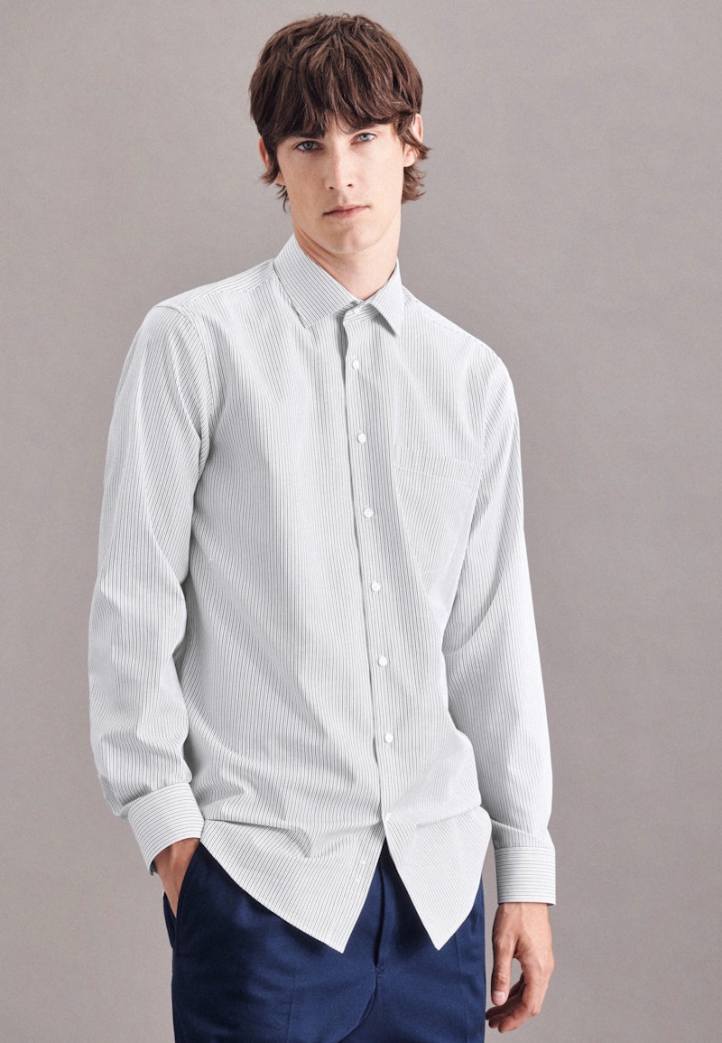 Easy-iron Poplin Business Shirt in Regular with Kent-Collar