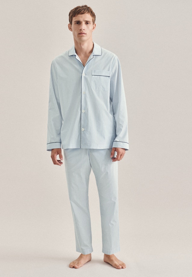 Pyjama Regular Manche Longue in Bleu Clair |  Seidensticker Onlineshop