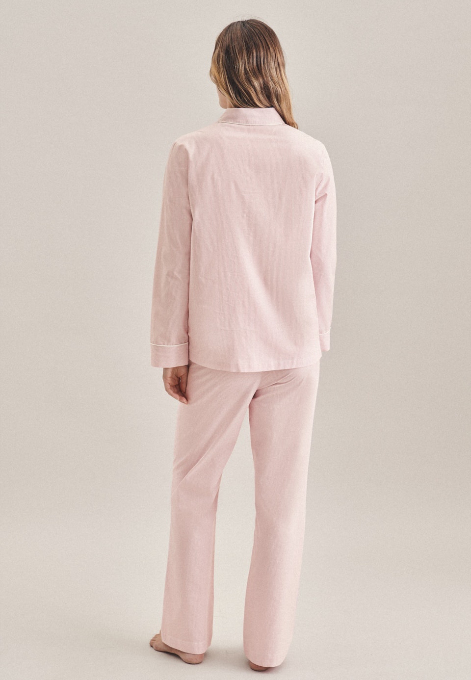 Pyjama aus 100% Baumwolle in Dusty Rose Stripes |  Seidensticker Onlineshop