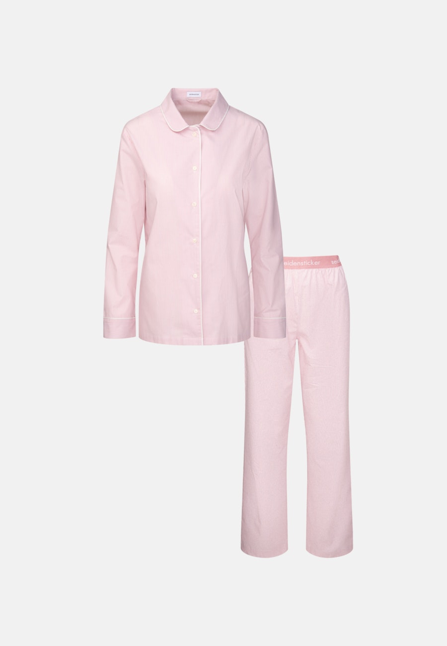 Pyjama aus 100% Baumwolle in Dusty Rose Stripes |  Seidensticker Onlineshop