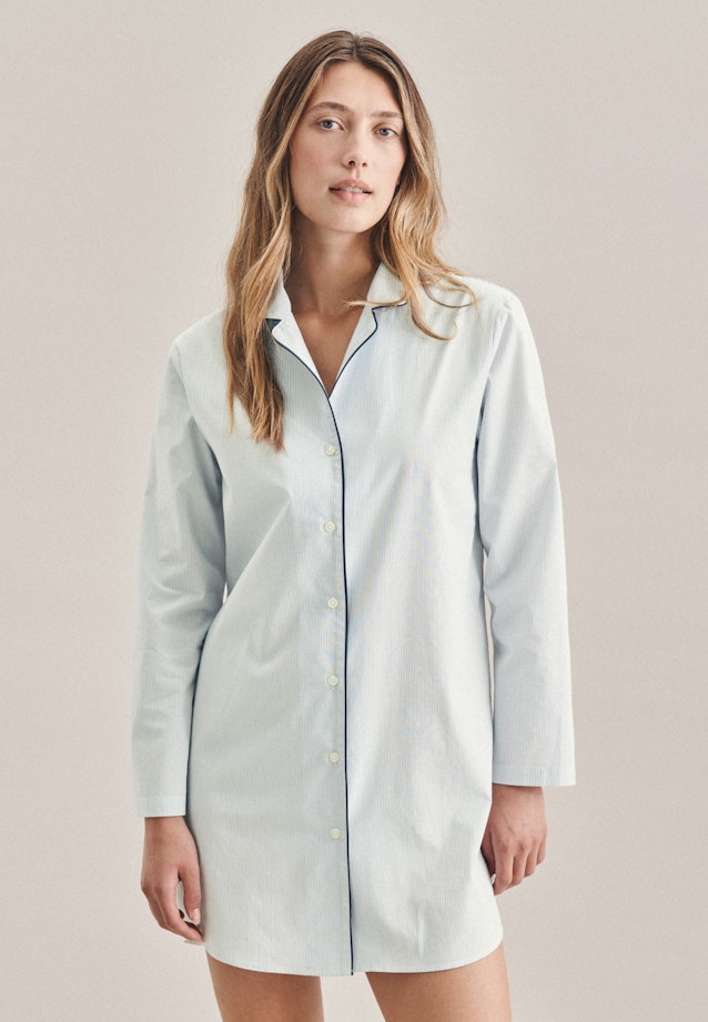Chemise de nuit A Rayures in Bleu Clair |  Seidensticker Onlineshop