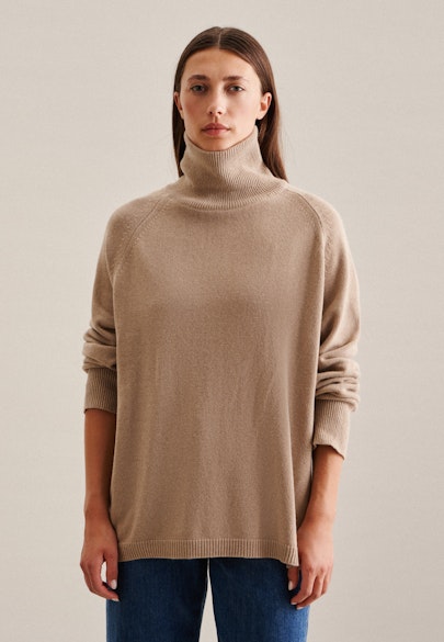 Polo neck Pullover Uni in Ecru |  Seidensticker Onlineshop