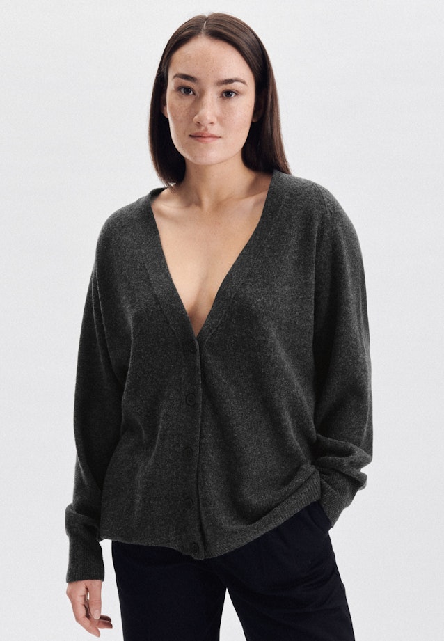 Regular Fit Cardigan en maille Uni in Gris |  Seidensticker Onlineshop