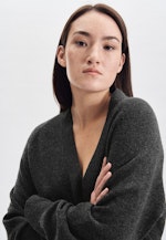 Regular Fit Strick-Jacke Uni in Grau |  Seidensticker Onlineshop