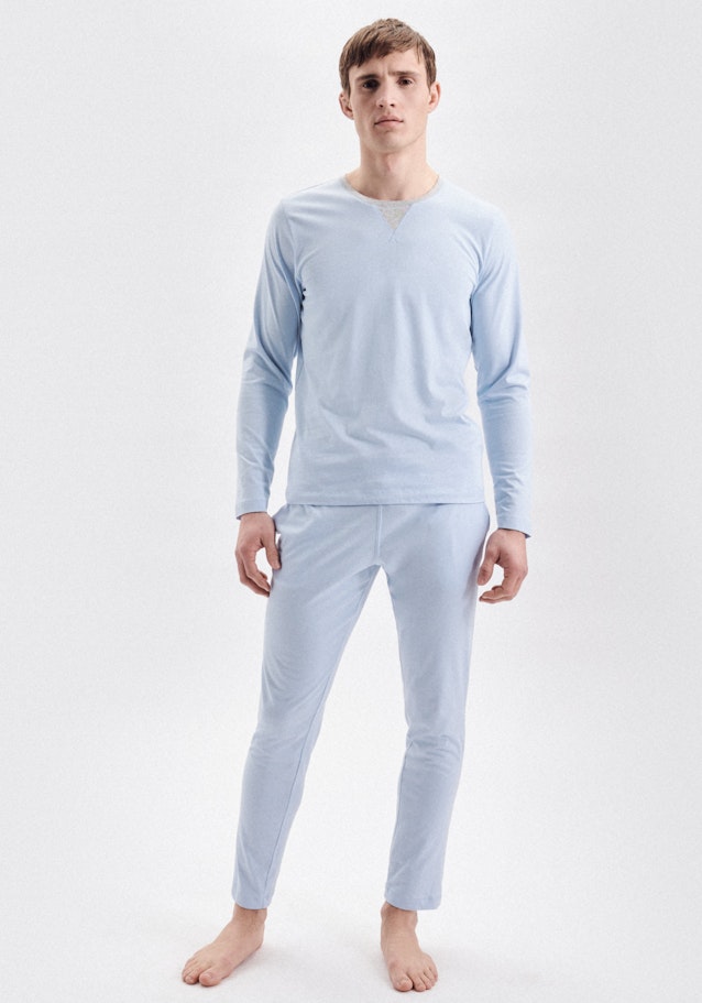 Pyjama Regular Manche Longue Rond in Bleu Clair |  Seidensticker Onlineshop