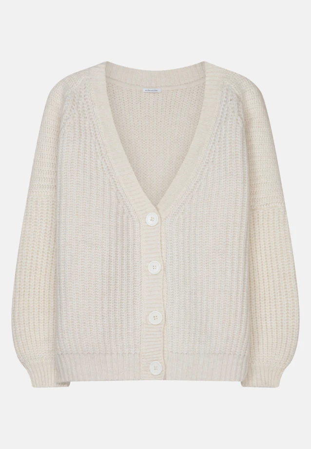 Regular Fit Cardigan en maille Uni in Ecru |  Seidensticker Onlineshop