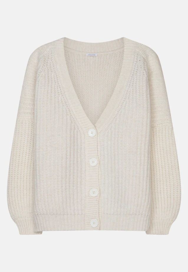 Regular Fit Cardigan en maille Uni in Ecru |  Seidensticker Onlineshop