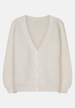 Regular Fit Cardigan en maille Uni in Ecru |  Seidensticker Onlineshop
