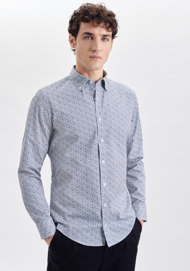Slim Business Hemd Druck in Hellblau | Seidensticker Onlineshop