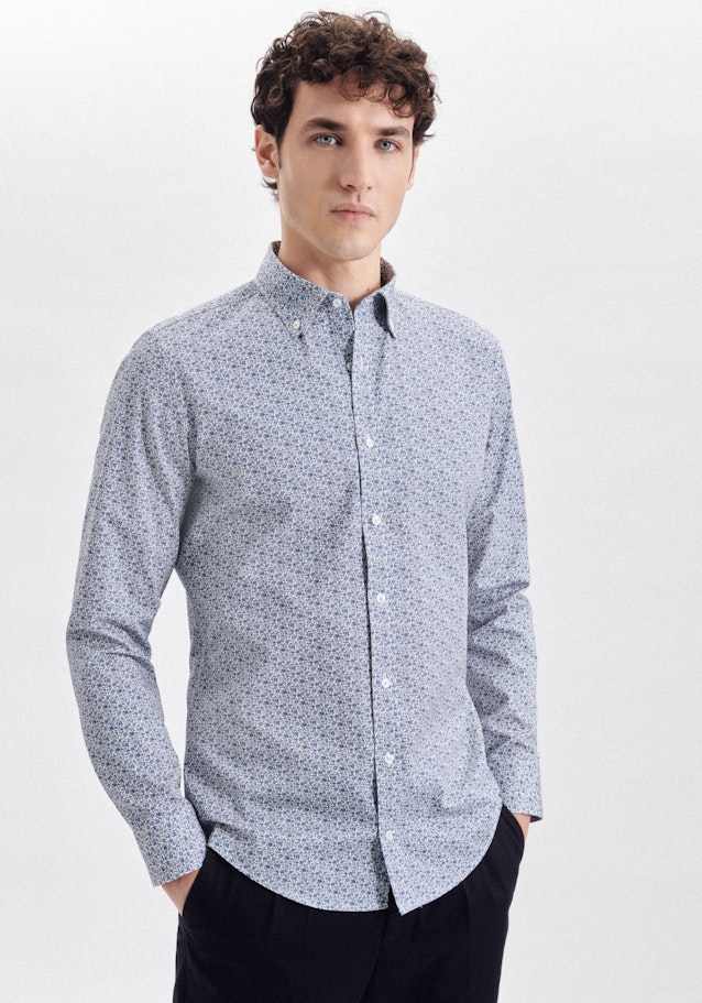 Twill Business Hemd in Slim mit Button-Down-Kragen in Hellblau | Seidensticker Onlineshop