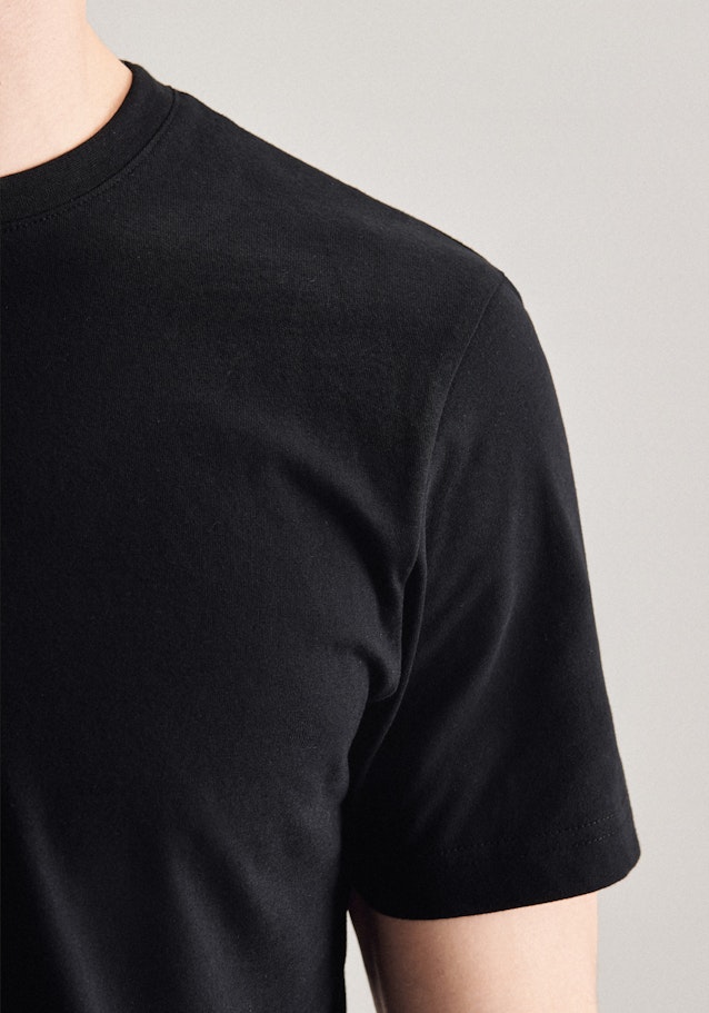 Ronde Hals T-Shirt in Zwart |  Seidensticker Onlineshop