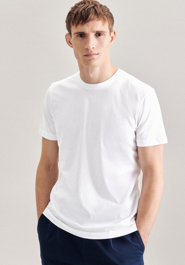 Rundhals T-Shirt in Weiß |  Seidensticker Onlineshop