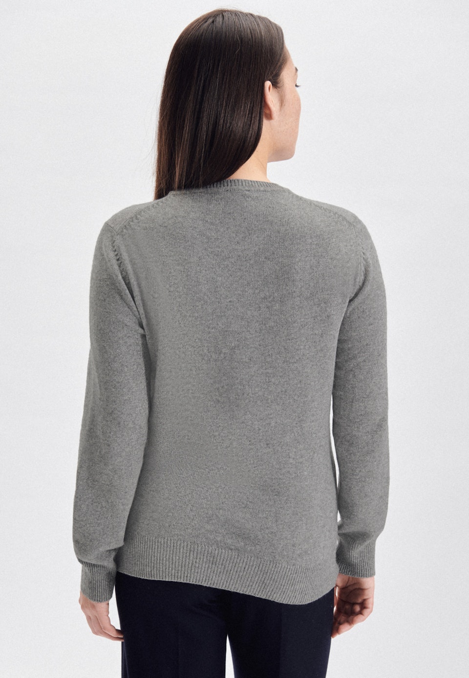 Rundhals Pullover Regular Fit in Grau |  Seidensticker Onlineshop